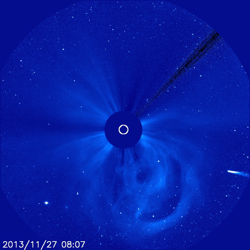 A recent photo of Comet ISON shows the comet approaching the Sun. (Source: NASA.gov)