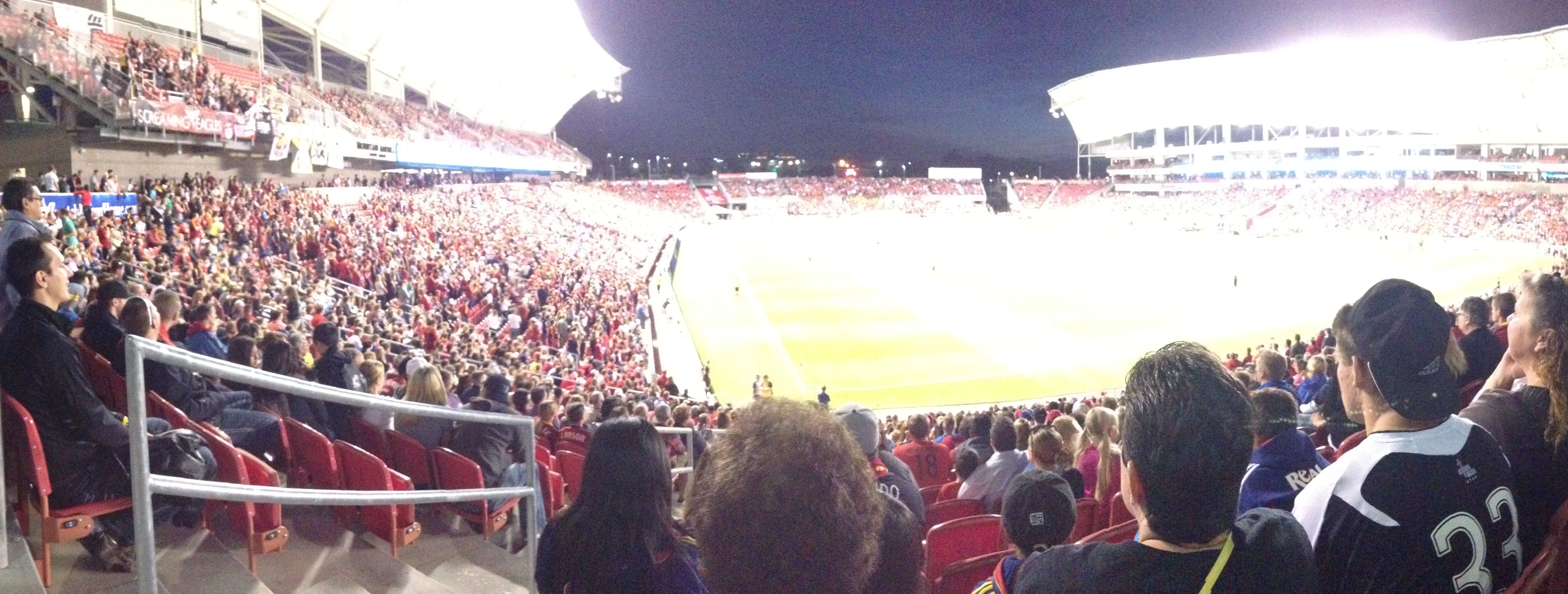 A shot from Rio Tinto Stadium in Sandy, Utah, taken during the U.S. Open Cup championship match between D.C. United and Real Salt Lake, October 1, 2013. D.C. United won 1-0.