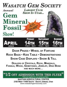 2023 Annual Gem, Mineral & Fossil Show @ Bastian Agricultural Center | South Jordan | Utah | United States